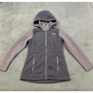 The North Face Dark Gray Indi Hoodie Full Zip Sweater Parka Jacket Womens Size M